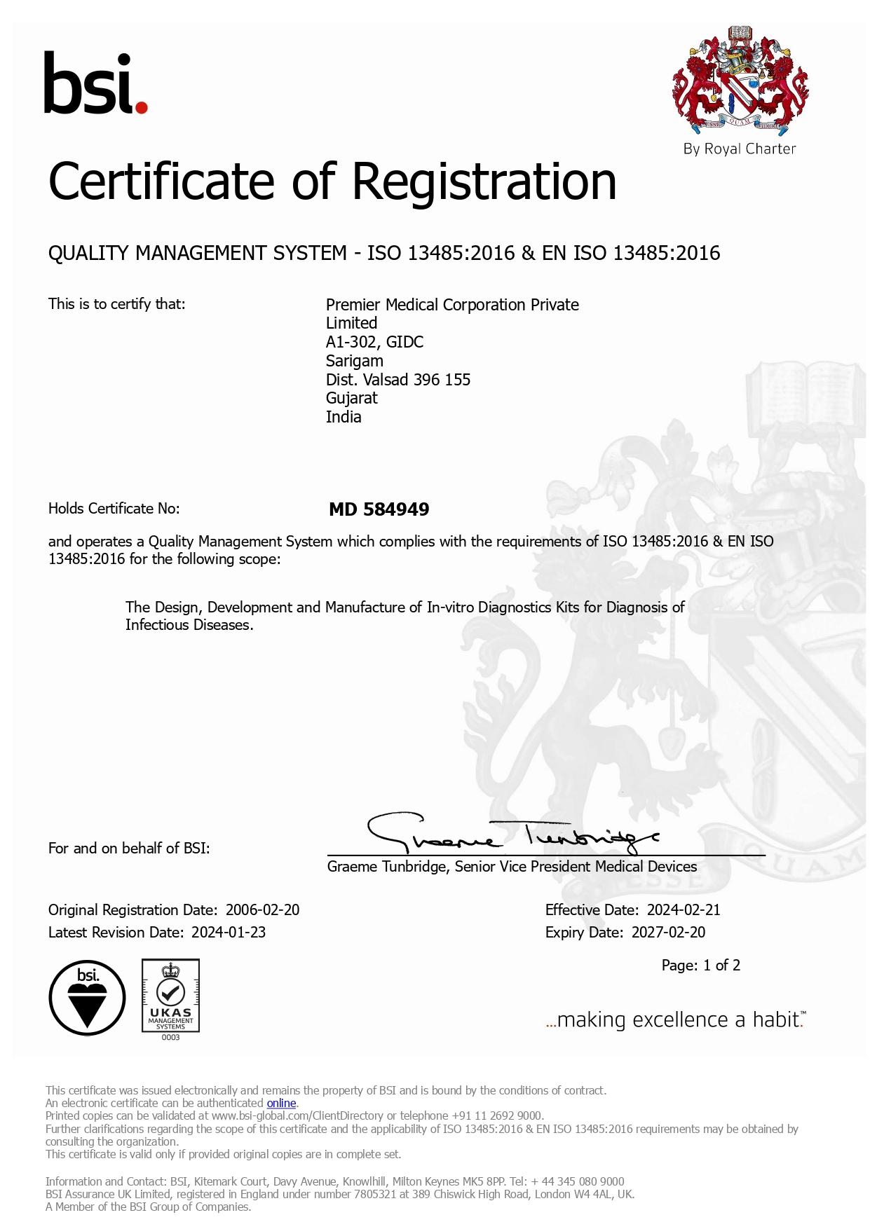 ISO 13485-2016 Certificate