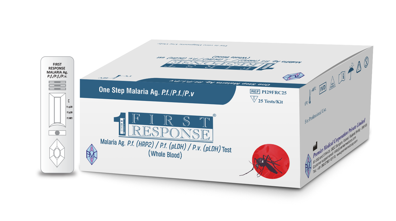 First Response® Malaria Ag. P.f. (HRP2)/P.f. (pLDH)/P.v. (pLDH) Test